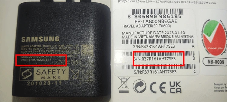 شارژر سامسونگ مدل EP-TA800 25W سه پین اصل