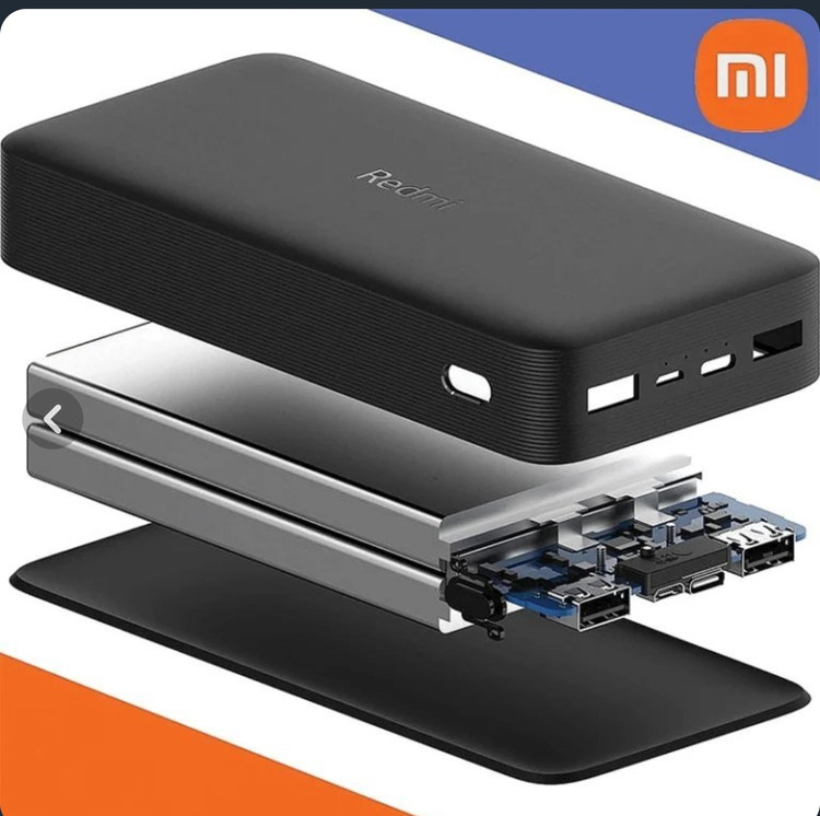 پاوربانک شیائومی اورجینال Redme PB200LZM ظرفیت ۲۰هزار +کابل هدیه دو سر تایپ سی+6 ماه گارانتی شرکتی