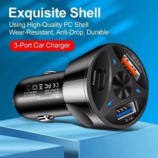 ارسال شارژر فندکی ۳ پورت ۵۵ وات مدل MLE-003