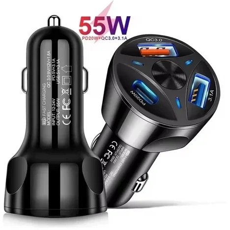 ارسال شارژر فندکی ۳ پورت ۵۵ وات مدل MLE-003