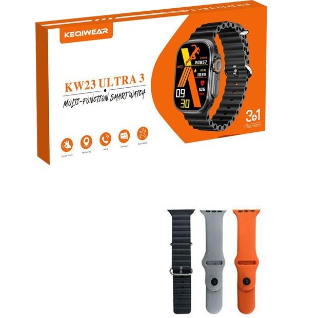 ساعت هوشمند KW23 Ultra3 با بند سیلیکونی