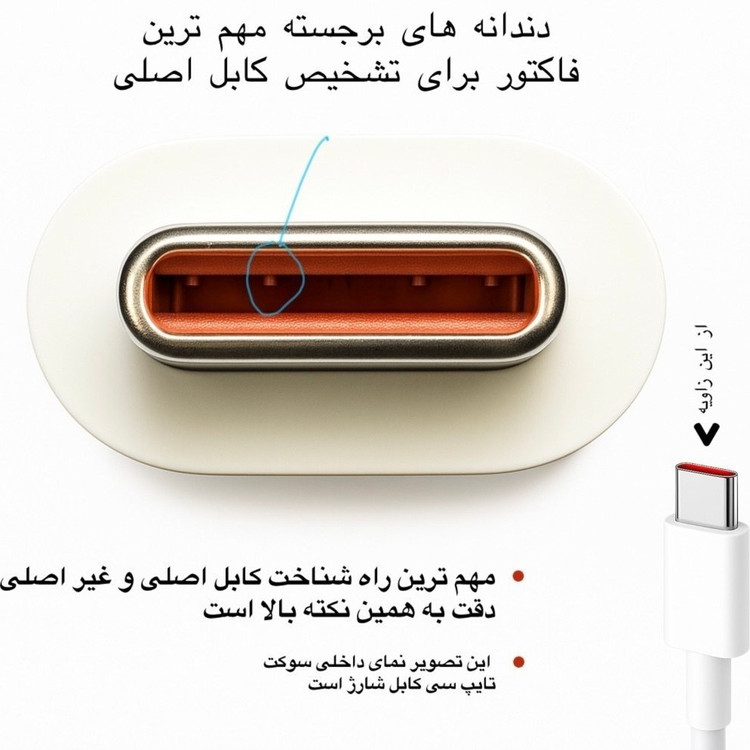 کابل شارژ شیائومی ۱۲۰ وات ۶ آمپر سوپر فست