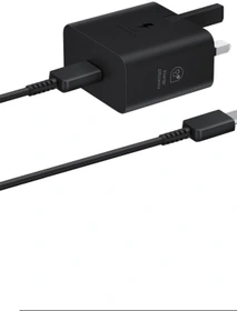 شارژر سامسونگ مدل EP-T2510 25W سه پین همراه کابل اصل+ هدیه تبدیل سه به دو