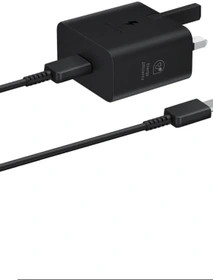 شارژر سامسونگ مدل EP-T2510 25W سه پین همراه کابل اصل+ هدیه تبدیل سه به دو