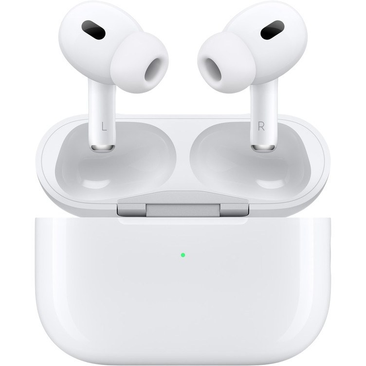 هدفون بلوتوثی اپل مدل AirPods Pro 2nd Generation با نویز کنسلینگ فعال (ANC)، نویز کنسلینگ میکروفون (ENC)، درگاه شارژ USB Type-C، با قابلیت شارژ بی‌سیم،  مقاومت در برابر رطوبت و عرق