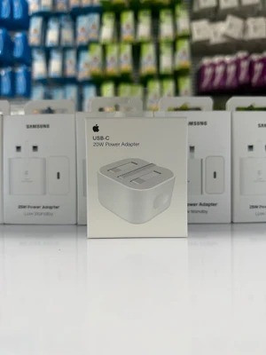آداپتور اپل توان 20 وات سه پین + تبدیل 3 به 2 لایت دار